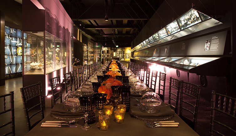 The Natural History Museum's Earth's Treasury venue area, ready for an event