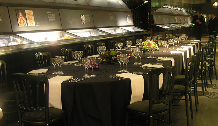 The Natural History Museum's Earth's Treasury venue area, ready for an event