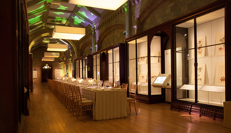 The Images of Nature gallery at the Natural History Museum, ready for an event